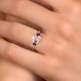 thumbnail image 4 of Gem Stone King 14K White Gold Peach Nano Morganite and Red Garnet Engagement Ring for Women | 2.62 Cttw | Oval 10X8MM | Gemstone October Birthstone | Size 9, 4 of 6