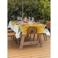 thumbnail image 3 of Outdoor Tablecloth with Umbrella Hole for Patio/Picnic/Party/Camping, Sunflower Waterproof Table Cloth Rectangle Table Cover Washable, Green Botanical Yellow Floral Summer (60"x 120"), 3 of 9