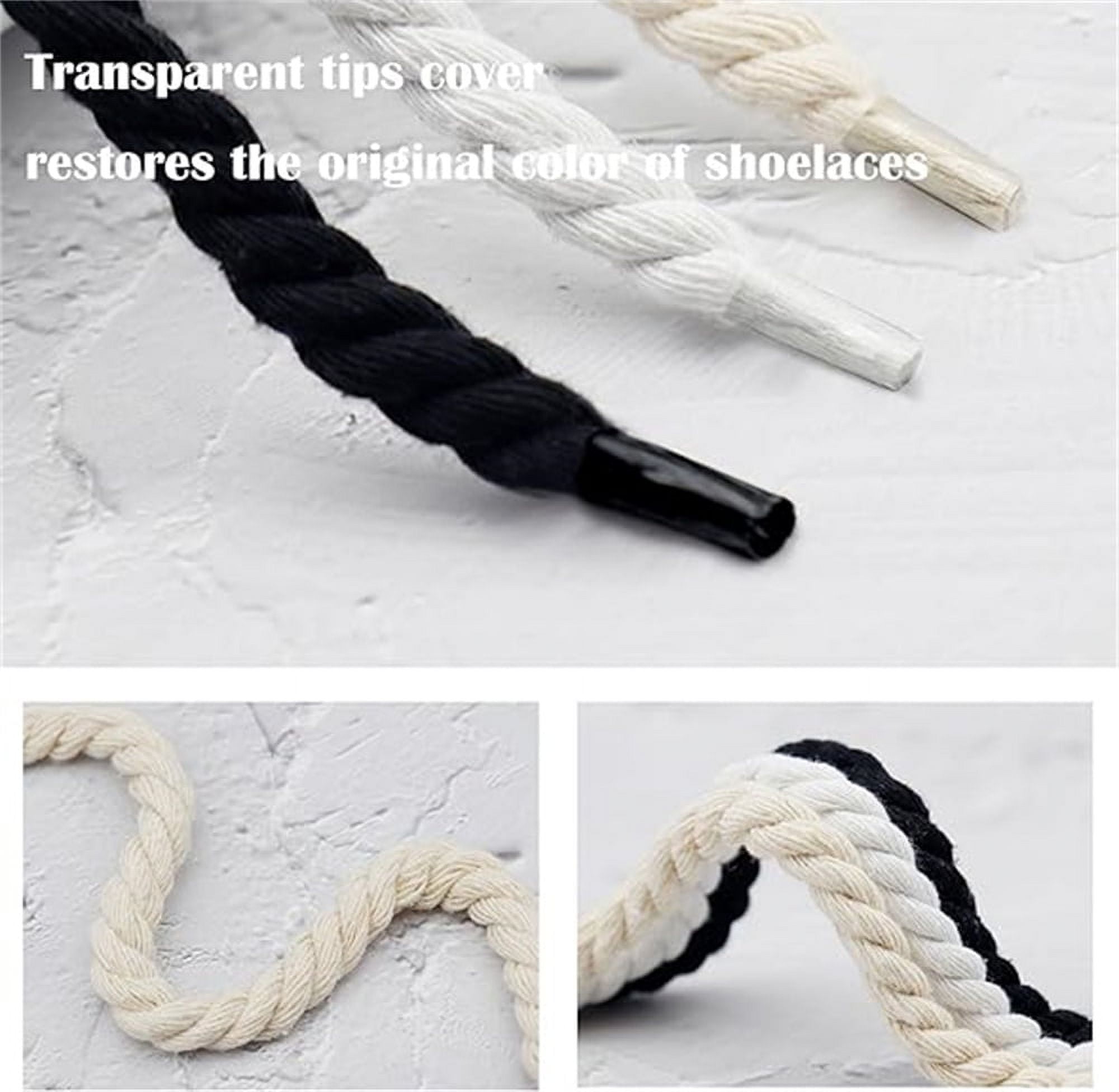 NOGIS Thick Rope Shoe Laces for Shoes, 10mm Wide Round Cotton Chunky Shoelaces Replacement Strings for Sneakers（White）