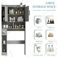 thumbnail image 6 of Lacoo Over The Toilet Storage Cabinet with Barn Doors, Farmhouse Style Space Saver for Over Toilet Storage with Toilet Paper Holder, for Bathroom, Restroom, Gray, 6 of 8