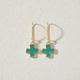 thumbnail image 2 of Athra Turquoise Cross Drop Earrings in Gold Plated Silver, 2 of 4