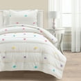 thumbnail image 5 of Lush Decor Rainbow Pom Pom And Stripes Quilt Set, 2 Piece Set, Twin XL, White & Rainbow - Fun & Colorful Kids Bedding Set - Rainbow Quilt For Teen Dorm Decor - Striped Quilt - Girls Bedroom Decor, 5 of 10