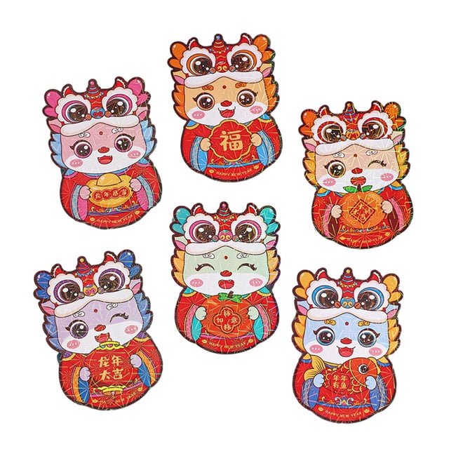 6x Chinese New Year Red Envelopes Gifts Hong Bao for Wedding Spring Festival D