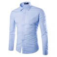 thumbnail image 1 of Men Slim Fit Shirt Long Sleeve Button Down Tops Formal Dress Business Work Luxury Cloth, 1 of 5