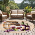 thumbnail image 4 of Vintage Watercolor Wine Round Area Rug 7 FT,Non Slip Living Room Area Carpet,Farmhouse Cask Grapes Country Washable Soft Circular Rug Non-Shedding Floor Carpet for Bedside Office Play Room Classroom, 4 of 9