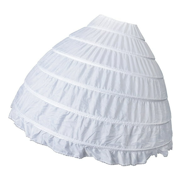 Vintage White Long 6 Hoop Petticoat Bridal Skirt Crinoline