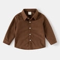thumbnail image 4 of OJSFQUFP Boys' Long Sleeved Shirt Jacket Spring and Fall Clothing Baby Corduroy Lapel Top, 4 of 7