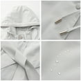 thumbnail image 7 of SHTXOZHI Womens Long Trench Coat Windproof Waterproof Hooded Jacket Travel Hiking Overcoat with Belt, 7 of 7