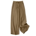 thumbnail image 6 of 2 Piece Sets for Women Summer Outfits Beach Vacation Clothes Wide Leg Crop Pants Khaki L(L), 6 of 6