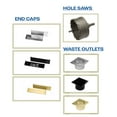 thumbnail image 6 of Lauxes 60 Inch Anodized Aluminum Tile Insert Cut-to-Fit Adjustable Linear Drain with End Caps and Base Flange Kit in Gold, 6 of 9