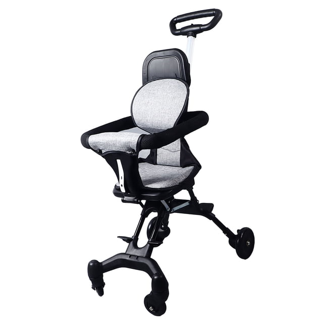 Cochecito De Bebé ANGGREK Plegable Gris 4 Ruedas