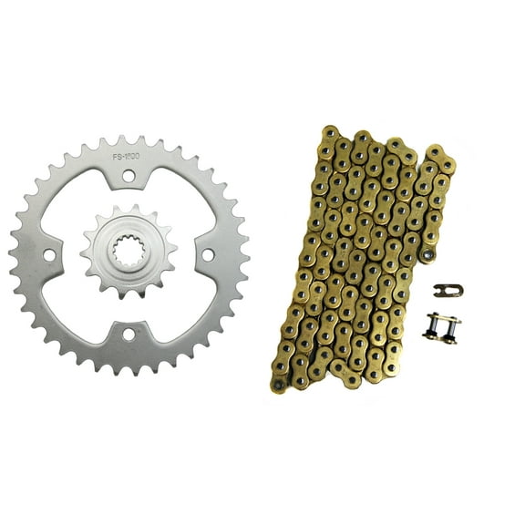 Gold 520x94 O-Ring Drive Chain & 14/38 Sprockets 2008-2014 for Kawasaki KFX450R