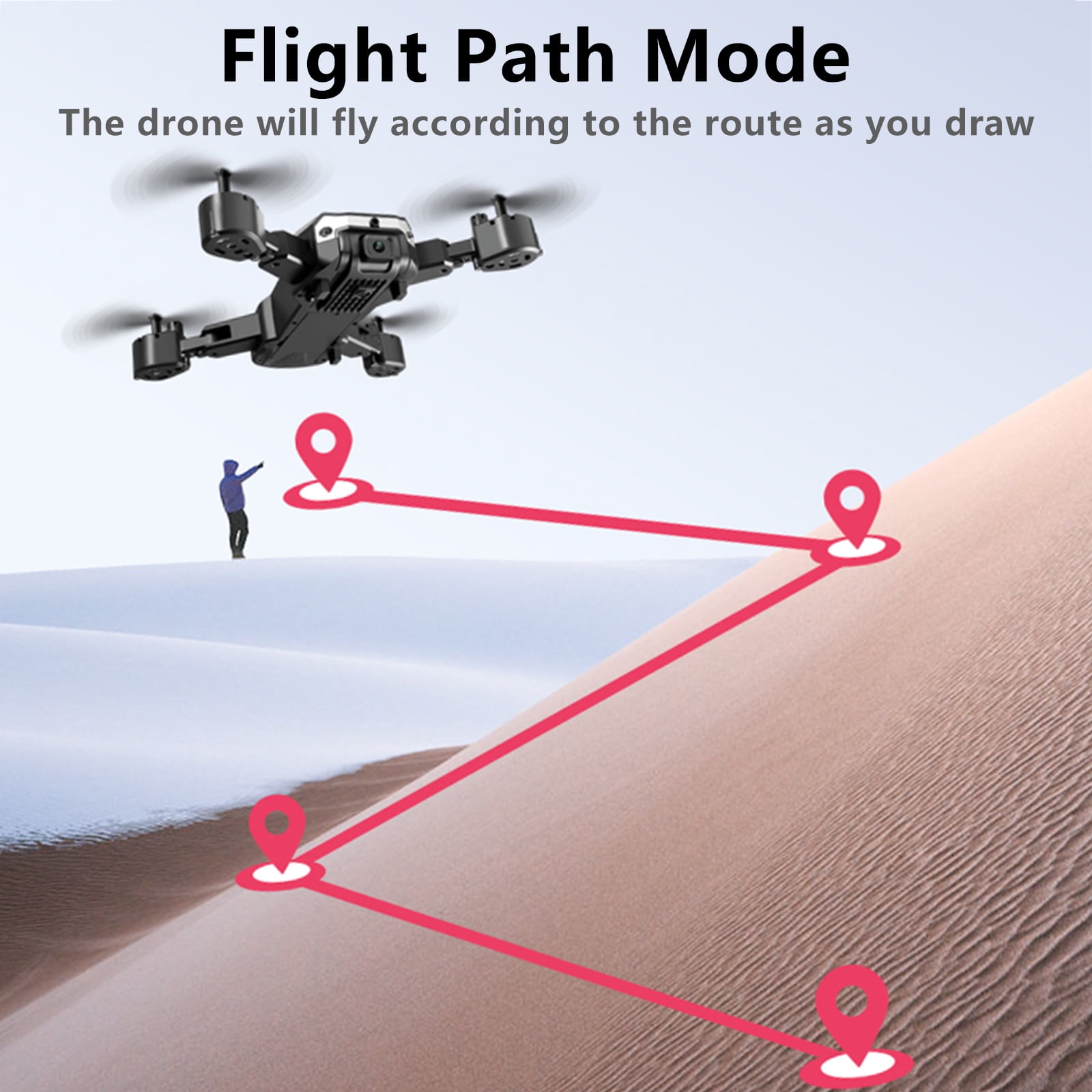 ABCPOW Drone with Camera for Adults Kids 1080P 8K HD Dual Camera Remote Control Drone RC Aircraft Quadcopter w/ 3 Batteries for Long Flight Mini Foldable Drone for Beginners Toys Gifts for Boys Girls