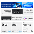 thumbnail image 2 of MSI Cubi NUC Business Mini Desktop, Intel Core Ultra 7 155, 32GB DDR5, 1TB SSD, Wi-Fi 6E, Windows 11 Pro, 2 of 8