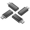 thumbnail image 4 of Adaptador USB C a USB, (paquete de 4) tipo C hembra a USB macho convertir conector compatible con sincronización de datos de carga compatible con dispositivos USB (gris, negro), 4 of 4