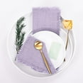 thumbnail image 5 of Ksopiavobs Handmade Cloth Napkins with Fringe Set of 8 Lavender Cotton Linen Napkins 18"x18" Rustic Dinner Napkins Bulk for Wedding Party Baby Shower, 5 of 5