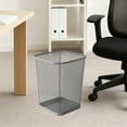 thumbnail image 4 of Metal Mesh Round Trash Can | Small Garbage Bin for Bathroom Bedroom Office Kitchen | Durable Metal Construction | Black or Silver Finish | 12x9x7 Inches, 4 of 7