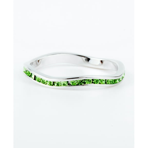 August Swarovski Crystal Birthstone Stackable ring in Sterling Silver