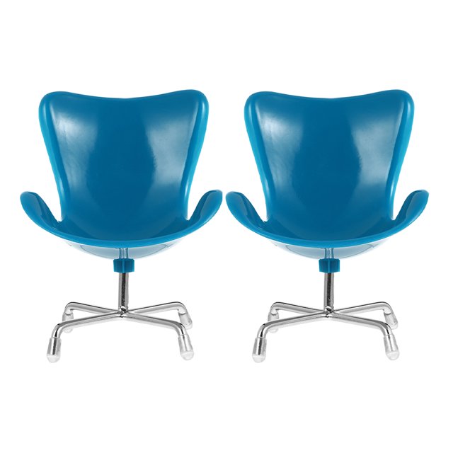 Shisuyan 2Pcs Miniature Plastic Chair Miniature Armchair Backrest Swivel Chair Miniature House Decor