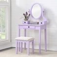 thumbnail image 1 of ZXNYH Moniya White Wood Vanity Table and Stool Set Medium, 1 of 5