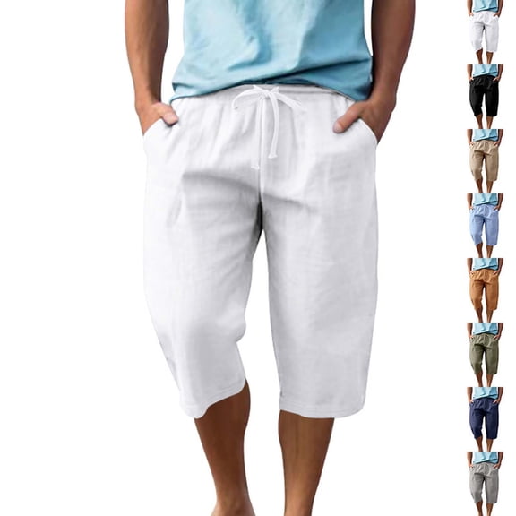 Men's Summer Beach Shorts Pants Bottoms Multi-Pockets Elastic Waist Relaxed Fit Quick-Dry Breathable for Surfing Swimming Athletic Casual Daily Wear Versatile Activewear | Ihhxva,Army Green L