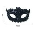 thumbnail image 3 of Xfvqtps Mardi Gras Mask for Women Masquerade Masks Half Face Feather Flower Glitter Lace Carnival Mask for Makeup Performance Ball Party Black-01, 3 of 3