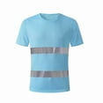 thumbnail image 5 of TOMVIGX Men Reflective Quick Dry T Shirt Night Running Cycling High Visibility Safety Workwear Sky Blue XL, 5 of 6