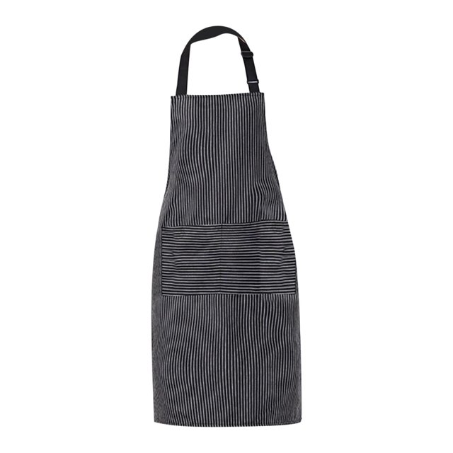¡Liquidación TEVEQ! Delantal de cocina a rayas de algodón y lino con cuello colgante para mujer, con bolsillos y toallero.