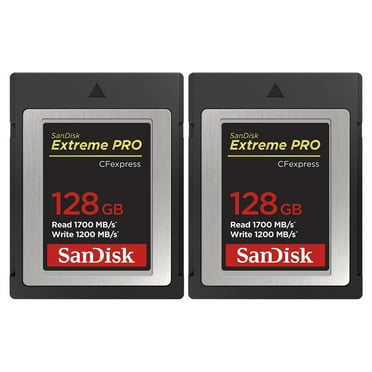 Sandisk SDCFE-128G-ANCNN Extreme Pro CFexpress Card, 128GB, 1700/1200 MB/s 2 Pack