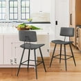thumbnail image 4 of Dycanpo 24.5" Counter Height Bar Stools Set of 4, Faux Leather Upholstered Barstools, Gray, 4 of 9