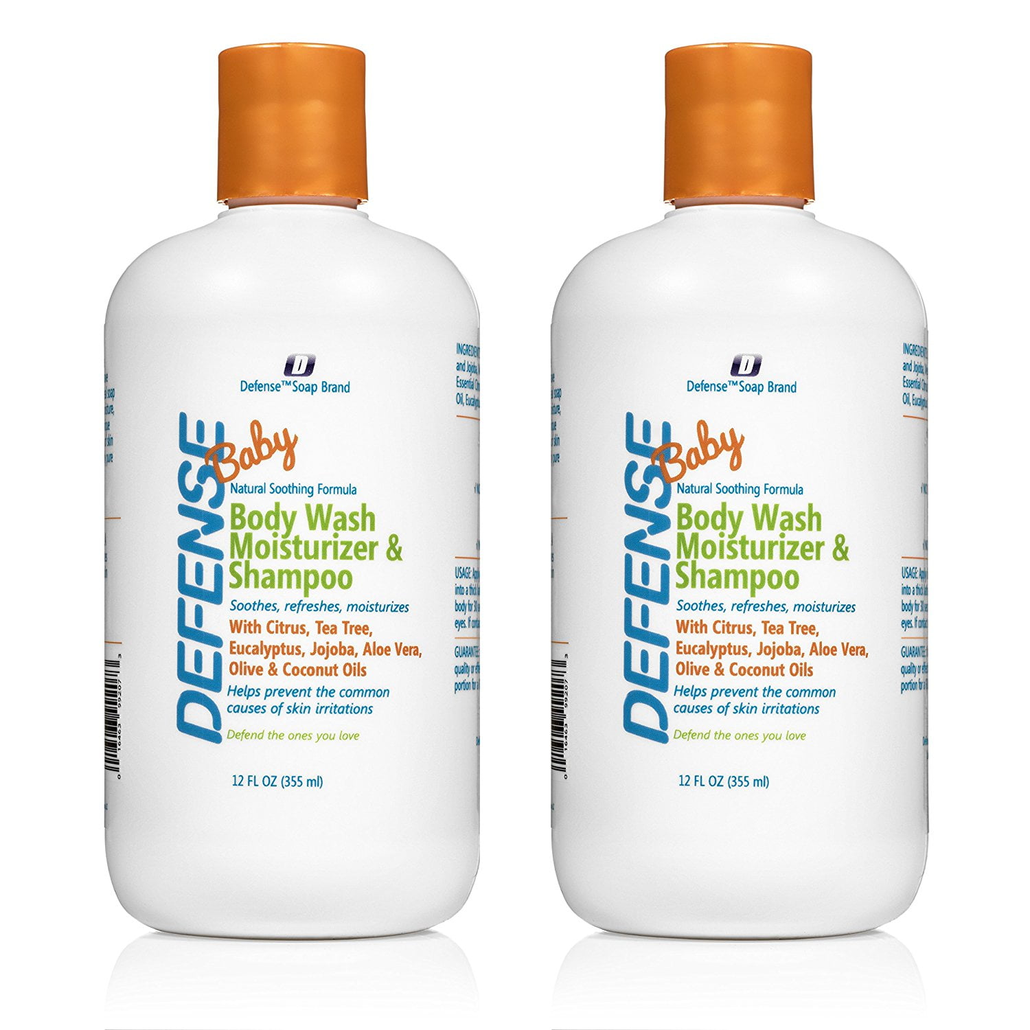 Defense Soap Baby Shower Gel Body Wash Moisturizer & Shampoo 12oz (Pack