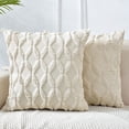 thumbnail image 2 of 18"x18" Tufted Diamond Plush Throw Pillow | 12 Colors – Soft Faux Fur Texture | Modern Geometric Accent | Insert Included, 2 of 24