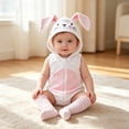 thumbnail image 2 of FYDUU Baby Boys Girls Halloween Outfit Cute Bunny Hooded Romper Sleeveless Bodysuit Tops with Leg Warmers 2 Piece Outfits 12-18 Months, 2 of 9