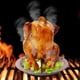 thumbnail image 5 of Parrilla para asar, estante para pollo asado Parrilla colgante de acero inoxidable con cepillo para parrilla Soporte vertical para asador con bandeja de goteo para parrilla, accesorios para parrilla Jormftte LKX-1319, 5 of 7