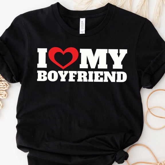 Sam Soft I Love My Boyfriend T-shirt, I Heart My Boyfriend Shirt, Valentine's Day Tee Shirt, Valentine Gift, Boyfriend Shirt For Him, Girlfriend GiftFull Size S-5XL