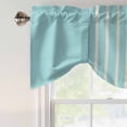 thumbnail image 4 of Aqua Beige Striped Tie Up Valance Curtains for Windows, Kitchen Curtains Window Treatments, Modern Farmhouse Retro Lines Short Window Shades Valances for Bedroom Bathroom Cafe 42"x18", 4 of 8