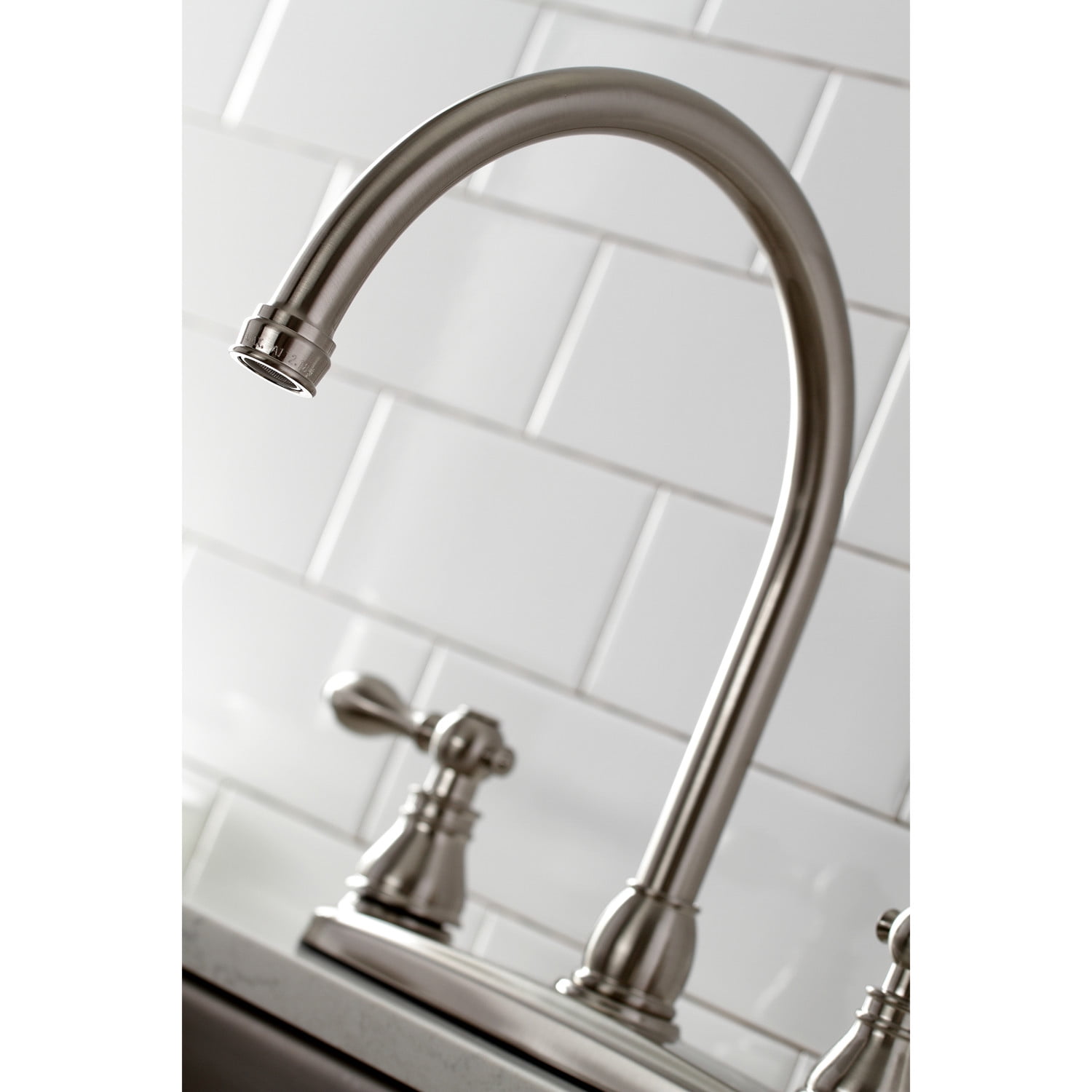Kingston Brass KB728ACLSP American Classic Centerset Kitchen Faucet with Side Sprayer, Brushed Nickel