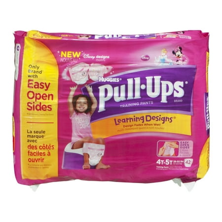 Huggies Pull-Ups Learning Design Girls' Training Pants Big Pack, Size 4T-5T, 42 Count