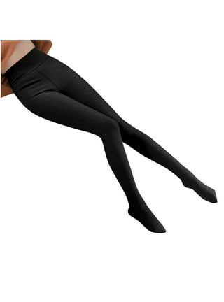 2Pc Thick Elastic Fleece-Lined Faux-Sheer Women's Winter Thermal Tights  Pantyhose Fake Translucent Warm Leggings(Color:Black-Black,Size:220g)