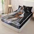 thumbnail image 2 of Castle Fairy Glam Black Woman Zipper Twin Comforter Sets with Fitted Sheet and 2 Pillowcases,Glitter Stars Print Zipper Bedding Set,Silver,Black Reversible,4-Piece, 2 of 6
