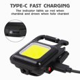 thumbnail image 4 of LED Pocket COB Work Lights 4 Modes Keychain Light with Hanging Hook Magnetic Base Inspection Repairing Light Bracket Bottle Opener and Magnet Base for Fishing Camping, 4 of 9