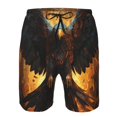 thumbnail image 4 of Yiaed Cool Black Eagle Print Men's Swim Trunks with Lining Quick Dry Sports Shorts Beach Shorts Boardshorts-Medium, 4 of 5