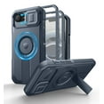 thumbnail image 1 of Dexnor for iPhone 16e Case with Slide Camera Cover & Adjustable Kickstand & Built-in Screen Protector,Compatible with MagSafe Shockproof Bumper Heavy-Duty Magnetic Protective Cover,Blue, 1 of 7