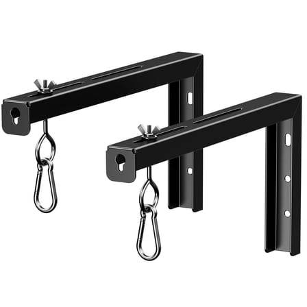 PUTORSEN Universal Projector Screen Ceiling Mount L-Brackets, Wall Hanging Mount 12 inch Adjustable Extension with Hook Kit,  Black
