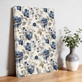 thumbnail image 3 of Canvas Wall Art Blue Gray Spring Floral Canvas Art Print Vintage Botanical Leaf Farmhouse Pictures Wall Decor for Living Room Bedroom Artwork Decorations Stretched Framed Ready to Hang 20"x30", 3 of 9