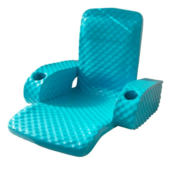 TRC Recreation Baja Folding Chair Swimming Pool Float Water Lounger, Bahama Blue