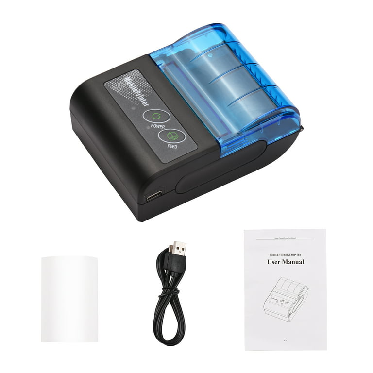 Portable Mini Thermal Printer 2 inch Wireless USB Receipt Bill Ticket  Printer with 58mm Print Paper Compatible with iOS Android Windows for  Restaurant Sales Retail 
