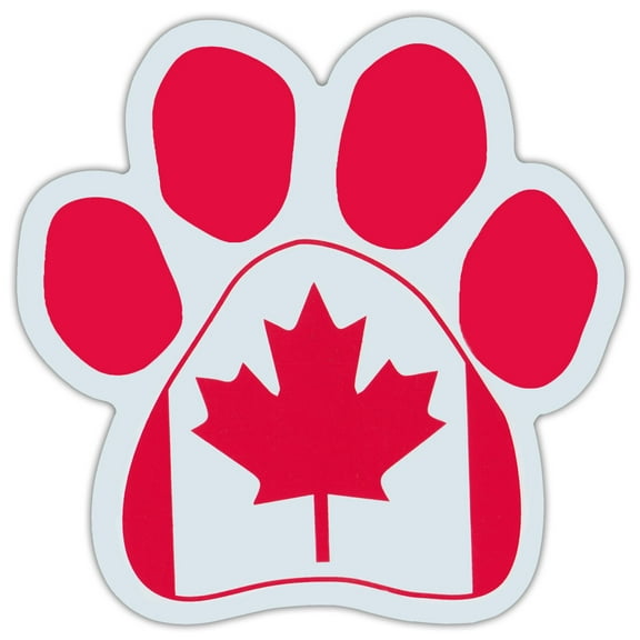 Paw Shaped Car Magnet - Dog Paw Canadian Flag - Canada - Cars, Trucks, SUVs, Etc.