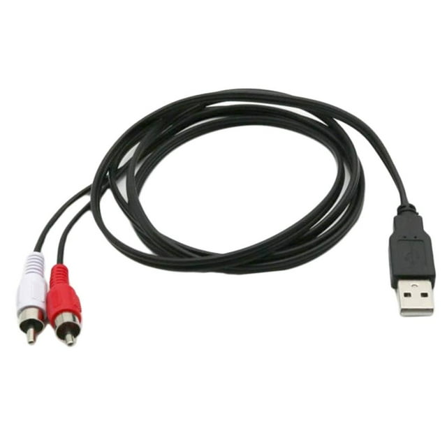 USB A Enchufe A 2 Cable Hembra Adaptador De Video Convertidor Cable De TV 4.9 Pies Baoblaze USB A Enchufe macho a RCA hembra