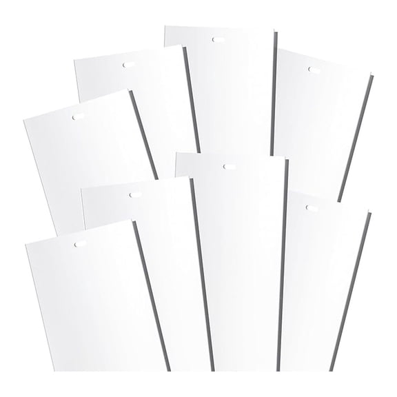 White Vertical Blinds Replacement Slats, for Doors and Windows. Easy Install Standard Replacement, 82.5” Long (6)
